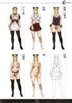 :d :o ^_^ absurdres apron bangs bare_shoulders barefoot black_legwear blonde_hair blue_eyes blush bow breastless_clothes breasts breasts_apart breasts_outside buttons character_sheet chastity_belt choker closed_eyes contrapposto costume_chart english expressions feet frills full_body groin hair_bow hair_ornament hairclip hand_on_thigh hands_on_thighs highres holding_arm kuryuu_hazuki lace lace-trimmed_thighhighs large_breasts lewdness lineart long_hair looking_at_viewer maid maid_headdress miniskirt multiple_views navel neckerchief nipples no_pants no_pussy nude official_art open_mouth page_number parted_lips pleated_skirt puffy_short_sleeves puffy_sleeves ribbon_trim scan school_uniform see-through sei_shoujo serafuku shirt short_sleeves sidelocks simple_background skirt sleeveless sleeveless_shirt smile standing swept_bangs thighhighs waist_apron watch white_background wrist_cuffs wristwatch zettai_ryouiki 