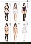  :d ^_^ absurdres apron arm_behind_back arm_garter bangs bare_shoulders barefoot black_hair black_legwear blush bow breastless_clothes breasts breasts_apart breasts_outside buttons chastity_belt choker clenched_hand closed_eyes contrapposto costume_chart cross dress english feet frilled_dress frills full_body groin hair_bow hair_over_shoulder high_ponytail highres himeno_yuria lace lace-trimmed_thighhighs large_breasts lewdness lineart loafers long_hair looking_at_viewer maid maid_headdress multiple_views navel neckerchief nipples no_pants no_pussy official_art open_mouth page_number petticoat ponytail puffy_short_sleeves puffy_sleeves ribbon ribbon_trim scan school_uniform see-through sei_shoujo serafuku shirt shoes short_dress short_sleeves simple_background sleeveless sleeveless_shirt smile split_ponytail standing star thigh_gap thighhighs turtleneck waist_apron white_background wrist_cuffs yellow_eyes zettai_ryouiki 