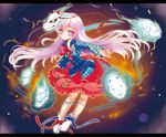  fox_mask hata_no_kokoro kuroki_mashiro long_hair looking_at_viewer mask oni_mask purple_eyes purple_hair solo touhou 