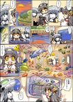  ^_^ angelfish aqua_eyes chibi closed_eyes clownfish comic cup fish flying_sweatdrops forest grey_hair hairband haruna_(kantai_collection) hat headgear hisahiko i-class_destroyer kantai_collection lights long_hair multiple_girls nature on_lap open_mouth orange_eyes porthole shinkaisei-kan short_hair smile star star-shaped_pupils surprised symbol-shaped_pupils tentacles thighhighs translated window wo-class_aircraft_carrier 
