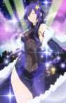  bare_shoulders dress gundam gundam_build_fighters gundam_build_fighters_try hair_ornament highres long_hair mihoshi_(gundam_bf) non-web_source screencap solo stitched third-party_edit yasuda_suzuhito 