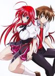  1boy 1girl absurdres hand_holding high_school_dxd highres huge_filesize hyoudou_issei red_hair rias_gremory 