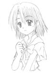  1girl byiu carrie_fernandez castlevania castlevania:_legacy_of_darkness female looking_at_viewer monochrome open_mouth short_hair sketch solo 