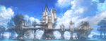  city city_lights cityscape cloud concept_art day final_fantasy final_fantasy_xiv highres landscape limsa_lominsa no_humans ocean scenery sky water 