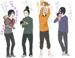  6+boys baby babywearing bad_id bad_pixiv_id black_hair blonde_hair carrying casual crying facial_mark father_and_daughter father_and_son hair_over_one_eye long_hair multiple_boys nara_shikadai nara_shikamaru naruto naruto_(series) pee peeing peeing_self ponytail sai_(naruto) short_hair translated uchiha_sarada uchiha_sasuke uzumaki_boruto uzumaki_naruto wokacawo yamanaka_inojin 