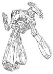  densetsu_kyojin_ideon ganga_lubu mecha monochrome s.shimizu 