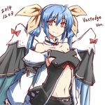  blue_hair breasts dated dizzy guilty_gear kuro_goma_(kakkou11) long_hair medium_breasts red_eyes simple_background smile solo white_background wings 