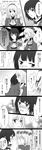  absurdres ascot atago_(kantai_collection) bad_id bad_pixiv_id beret blush comic covering_face greyscale hat highres holding_hands kantai_collection long_hair monochrome multiple_girls no_hat no_headwear open_mouth short_hair smile star takao_(kantai_collection) translation_request turn_pale udon_(shiratama) yuri 