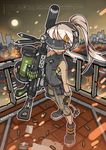  blonde_hair dog_tags gun long_hair military nancou_(nankou) original ponytail solo weapon 