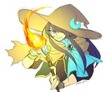  alternate_eye_color artist_name black_mage blue_eyes cape faris_scherwiz final_fantasy final_fantasy_v fingerless_gloves fire flame glorel gloves hair_over_one_eye hat long_hair purple_hair solo staff white_background 