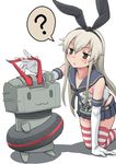  :3 ? black_panties blonde_hair elbow_gloves gachon_jirou gloves hairband highleg highleg_panties kamen_rider kamen_rider_drive kamen_rider_drive_(series) kantai_collection long_hair panties parted_lips rensouhou-chan shimakaze_(kantai_collection) spoiler_(automobile) striped striped_legwear thighhighs tire type_speed underwear 