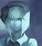  bad_id bad_twitter_id bow expressionless gradient gradient_background green_eyes hairband horizon_(sushi0126) konpaku_youmu looking_at_viewer portrait ribbon short_hair silver_hair simple_background solo touhou 