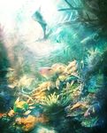  bubble child coral feet fish highres nature original scenery solo sui_(petit_comet) turtle underwater wings 