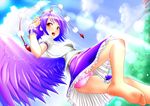  bad_id bad_pixiv_id barefoot black_hair black_wings blush feet hat highres koibumi looking_at_viewer open_mouth panties red_eyes shameimaru_aya short_hair smile solo tokin_hat touhou underwear wings 