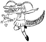  alligator child crocodilian greyscale monochrome translated what 