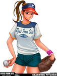  2002 baseball baseball_cap brown_hair hat original ponytail ryu_(ryu's_former_site) solo 