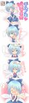  ... 1girl absurdres blue_eyes blue_hair blush bow cirno comic eighth_note girotin_ginza hair_bow happy heart highres mood_swing musical_note out_of_frame petting pov pov_hands short_hair smile speech_bubble spoken_ellipsis spoken_heart spoken_musical_note touhou translated tsundere wavy_mouth wings 