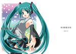  aqua_hair detached_sleeves hatsune_miku long_hair saka skirt solo thighhighs twintails very_long_hair vocaloid 