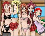  5girls asakura_kazumi bra garter_belt hasegawa_chisame legwear lingerie mahou_sensei_negima mahou_sensei_negima! multiple_girls murakami_natsumi naba_chizuru panties side-tie_panties smile stockings thighhighs underwear yukihiro_ayaka 