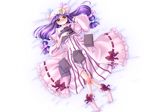  blush book bow kazuha_(ichiwa) patchouli_knowledge pink_bow solo touhou 