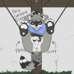  after_sex anus bdsm bondage bound brown_eyes cobaltsynapse cub cum cum_in_ass cum_inside digital_drawing_(artwork) digital_media_(artwork) edit eyewear gaping gaping_anus glasses male mammal procyonid questionable_consent raccoon rope solo tape young 