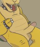  2019 bowser claws collar cottongryph digital_media_(artwork) drooling erection male mario_bros nintendo nude open_mouth penis reptile saliva scalie simple_background sitting solo spiked_collar spikes teeth tongue tongue_out video_games 