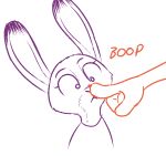  anthro boop clothed clothing dipstick_ears disembodied_hand disney duo english_text female judy_hopps lagomorph male mammal nick_wilde rabbit simple_background sound_effects text tggeko white_background zootopia 