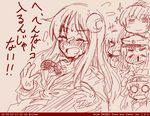  &gt;_&lt; :d =_= ^_^ bismarck_(kantai_collection) blood blush closed_eyes commentary_request crescent crescent_hair_ornament dated eel fang hair_ornament hairband ichimi kantai_collection kongou_(kantai_collection) long_hair monochrome multiple_girls nagatsuki_(kantai_collection) neckerchief nosebleed o_o open_mouth red satsuki_(kantai_collection) school_uniform serafuku sexually_suggestive smile tegaki_draw_and_tweet translated twitter_username upper_body uzuki_(kantai_collection) xd yahagi_(kantai_collection) 