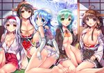  aqua_eyes aqua_hair ass back bare_legs bare_shoulders beret black_hair blouse breasts brown_eyes brown_hair detached_sleeves double_bun elbow_gloves fukase_ayaka gloves hair_ornament hair_ribbon hairband hairclip haruna_(kantai_collection) hat headgear jacket japanese_clothes kantai_collection kongou_(kantai_collection) large_breasts long_hair miniskirt multiple_girls nipples nontraditional_miko open_mouth panties pleated_skirt ribbon school_uniform serafuku short_hair shoukaku_(kantai_collection) skirt sliding_doors smile suzuya_(kantai_collection) tatami tree underwear urakaze_(kantai_collection) white_gloves white_hair white_hat white_legwear white_panties 