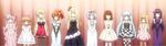  asahina_momoko black_hair blonde_hair braid breasts brown_hair checkered chloe_lemaire dress girlfriend_(kari) hair_ornament highres kagami_matsuri kagurazaka_saya long_hair miss_monochrome miss_monochrome_(character) mochizuki_erena multiple_girls murakami_fumio open_mouth orange_hair pantyhose pink_hair ribbon sakurai_akane screencap shiina_kokomi short_sidetail side_ponytail silver_hair thighhighs twin_braids twintails yuuki_nae 