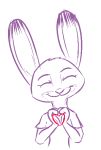  &lt;3 2016 :3 anthro clothed clothing dipstick_ears disney female hand_heart judy_hopps lagomorph mammal rabbit simple_background smile solo tggeko white_background zootopia 