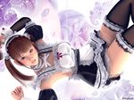  apron brown_eyes brown_hair cg cocoa_(character) frilled_legwear frills hair_ornament incise_soul looking_at_viewer m-rs maid maid_apron ribbon thighhighs 