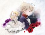  1girl aldnoah.zero asseylum_vers_allusia blonde_hair dress flower hcnsa highres long_hair military military_uniform short_hair silver_hair slaine_troyard uniform 