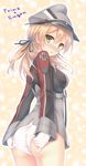  adjusting_clothes adjusting_panties anchor_hair_ornament ass blonde_hair blush breasts gloves hair_ornament hat iron_cross kantai_collection long_hair long_sleeves looking_at_viewer medium_breasts military military_uniform panties peaked_cap prinz_eugen_(kantai_collection) ryo solo twintails underwear uniform wedgie white_gloves white_panties 