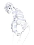  long_hair monochrome original panties sketch solo traditional_media underwear yoshitomi_akihito 