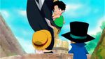  3boys animated animated_gif brothers flag hat jolly_roger monkey_d_luffy multiple_boys one_piece portgas_d_ace sabo_(one_piece) siblings straw_hat top_hat tree tree_house younger 