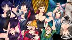  6+boys absurdres bad_id bad_pixiv_id battle_tendency blonde_hair blue_hair cut-in diamond_wa_kudakenai dixie_cup_hat giorno_giovanna green_hair hat higashikata_jousuke higashikata_jousuke_(jojolion) highres hiro_(iwgp3329) johnny_joestar jojo_no_kimyou_na_bouken jojolion jonathan_joestar joseph_joestar_(young) kuujou_jolyne kuujou_joutarou military_hat multiple_boys phantom_blood pose purple_hair stardust_crusaders steel_ball_run stone_ocean vento_aureo 