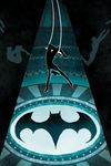  1boy bat_(symbol) batman_(series) bodysuit circus dc_comics dick_grayson male male_focus nightwing solo spotlight trapeze upside-down 