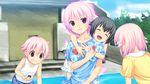  blush breasts character_request child children eyes_closed game_cg hair_ornament highres koutaro open_mouth pink_eyes pink_hair short_hair takara_ichiko tropical_kiss tropical_vacation twinkle_(company) twinkle_soft 