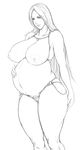  bikini breasts dead_or_alive helena_douglas large_breasts large_nipples long_hair monochrome nude pregnant pubic_hair pussy sketch swimsuit thick_thighs thighs uncensored 
