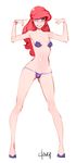  ariel_(disney) bikini blue_eyes breasts disney doxy humanization long_legs me!me!me! navel parody red_hair sketch solo swimsuit the_little_mermaid 