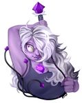  1girl amethyst_(steven_universe) hair_over_one_eye long_hair purple_hair purple_skin simple_background solo steven_universe whip white_background 