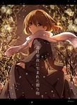  brown_eyes brown_hair clannad dress dress_lift furukawa_nagisa scarf short_hair smile takumi_(scya) translation_request 