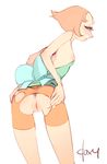  1girl anus ass doxy nipples obi orange_hair pale_skin pearl_(steven_universe) pussy simple_background small_breasts spread_pussy steven_universe torn_clothes uncensored 