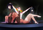  3girls all_fours ass bdsm black_hair black_legwear blood blue_eyes bondage bound breasts chunlieater death decapitation empty_eyes feet from_behind guro headless highres holding_head kill_la_kill kiryuuin_ragyou kiryuuin_satsuki lace lace-trimmed_thighhighs large_breasts lingerie matoi_ryuuko milf multicolored_hair multiple_girls nipples nude pussy rainbow_hair red_eyes red_string severed_head thighhighs top-down_bottom-up two-tone_hair uncensored underwear white_legwear 