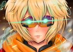  absurdres barrier blonde_hair denizen_tomo glasses green_eyes highres hood light light_rays multiple_girls original smoke 