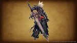 armor au_ra dark_knight final_fantasy final_fantasy_xiv monster_boy official_art spikes sword tail weapon 
