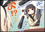  2girls braid firing hairband kantai_collection kitakami_(kantai_collection) long_hair multiple_girls shimakaze_(kantai_collection) single_braid submarine torpedo translation_request triangle_mouth watercraft yume_no_owari 