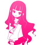  itoshiki_rin long_hair lowres monochrome pink sayonara_zetsubou_sensei school_uniform smile solo u-tuki 