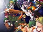  arm_cannon biting black_hair blonde_hair braid brown_eyes bucket everyone green_eyes green_hair hairband hat heart hitoto horn hoshiguma_yuugi in_bucket in_container kaenbyou_rin kisume komeiji_koishi komeiji_satori kurodani_yamame long_hair mizuhashi_parsee multiple_girls nail_biting pointy_ears purple_hair red_eyes red_hair reiuji_utsuho ribbon short_hair silk spider_web star subterranean_animism third_eye touhou twin_braids twintails weapon wings 